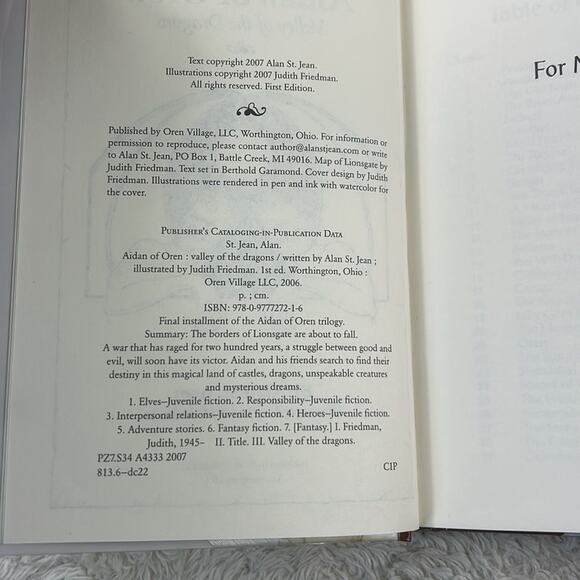 Aidan of Oren Lot of 3 HC good fantasy adventure novels complete set Alan Jean - Picture 4 of 8